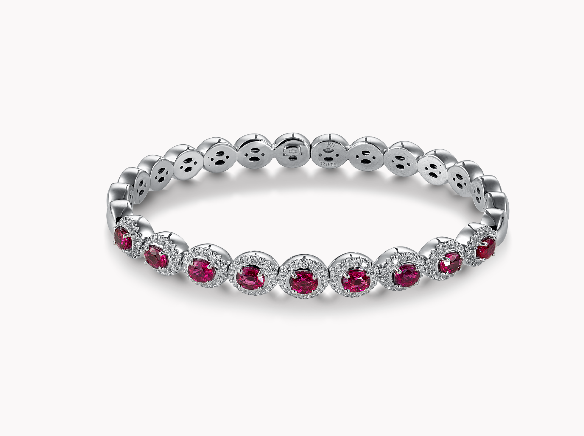 18kt White Gold Ruby and Diamond Bracelet